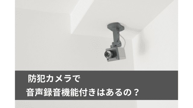 防犯カメラで音声録音機能付きはあるの？