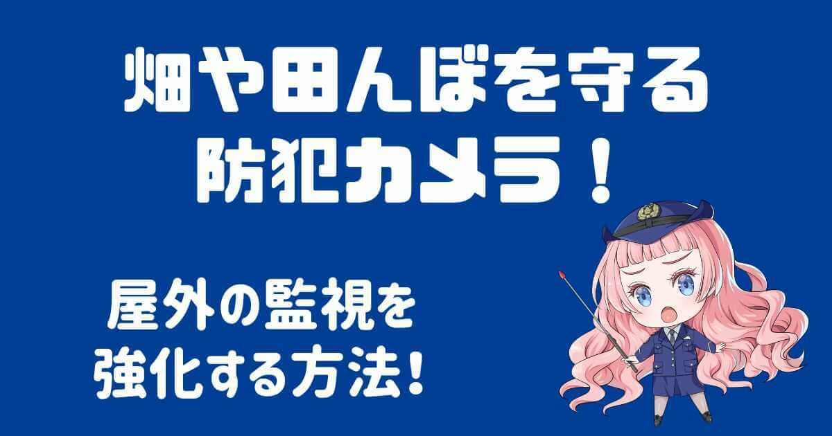 畑や田んぼを守る防犯カメラ！屋外の監視を強化する方法を詳しく解説！